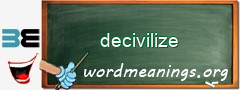 WordMeaning blackboard for decivilize
